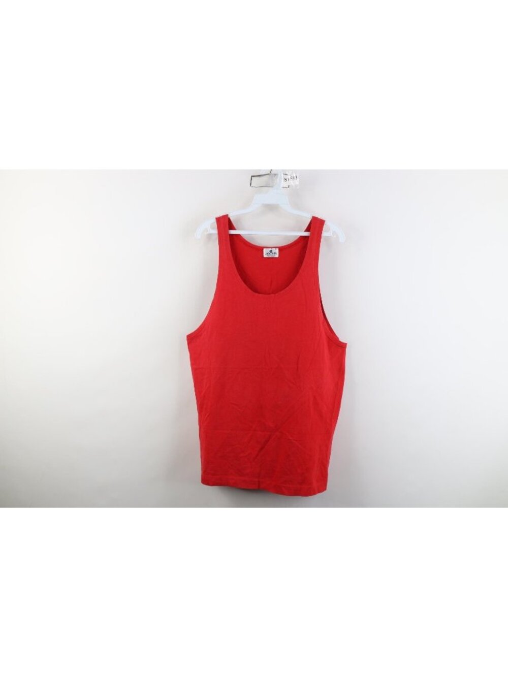 Vintage 90s Streetwear Mens Medium Faded Blank Cotton Tank Top T-Shirt Red USA
